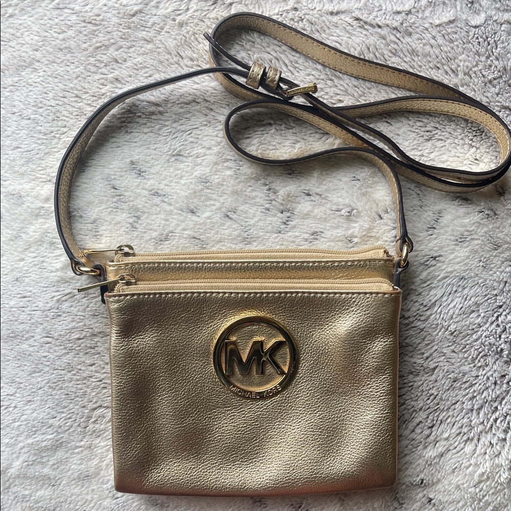 Michael Kors Metallic Gold Crossbody Bag